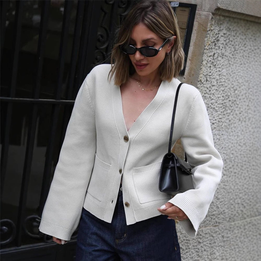 Knit jacket for women with voluminous sleeves and practical pockets Lune London