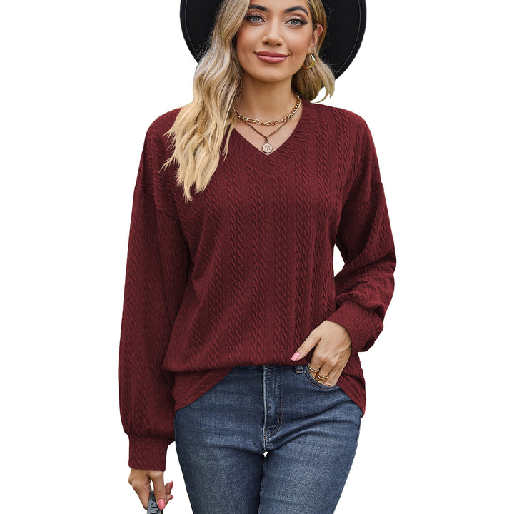Ladies' viscose sweater with textured cable pattern and relaxed fit Lune London