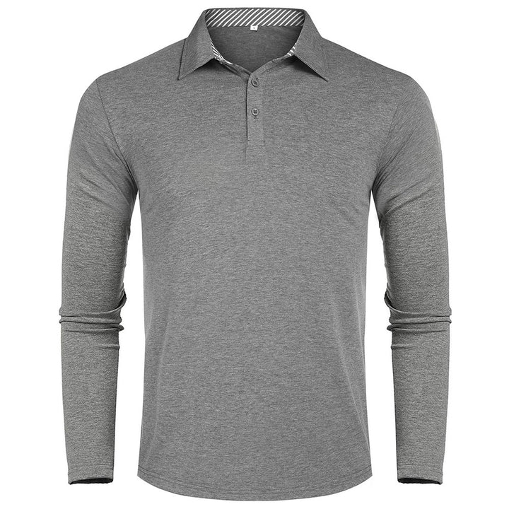 Long Sleeve Polo for Men in Breathable Material Lune London