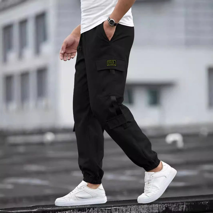 Casual cargo pants for men with adjustable waist and practical zip pockets Lune London