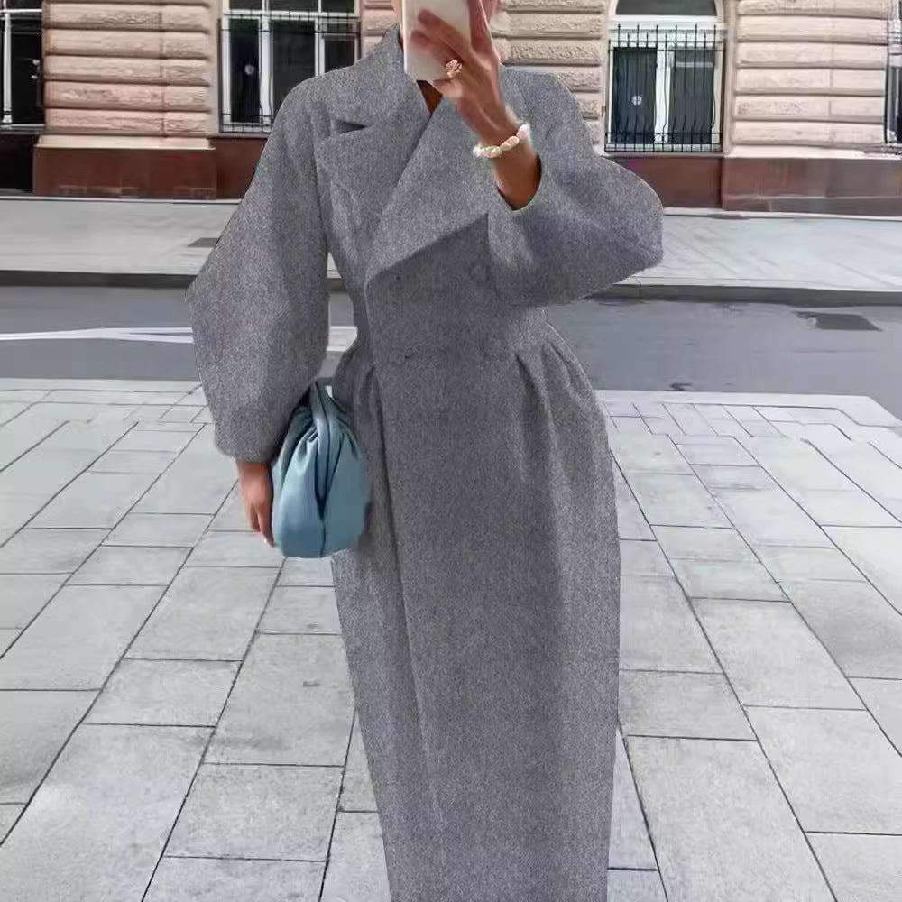 Elegant trench coat for women with shiny finish and stylish belt Lune London