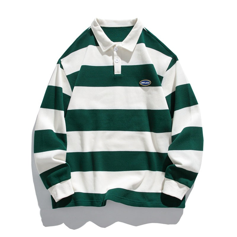 Ladies Elegant Polo Sweater with Chic and Stylish Striped Design