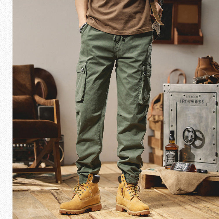 Men's cargo pants with elastic waistband and multiple practical pockets Lune London