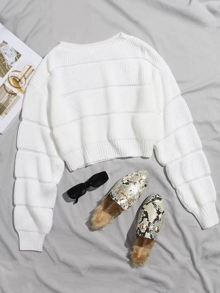 Pull court doux à la mode pour femmes avec design texturé Chic & Stil