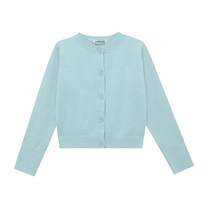 Women's knitted jacket with a fine ribbed pattern and contrasting button details Lune London