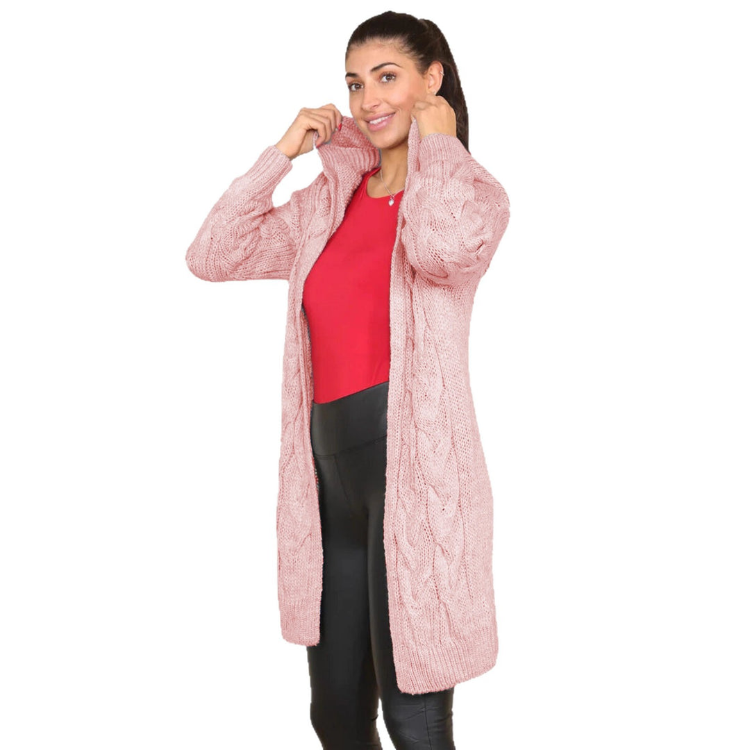 Women's cardigan with oversized cut and artistic cable pattern Lune London