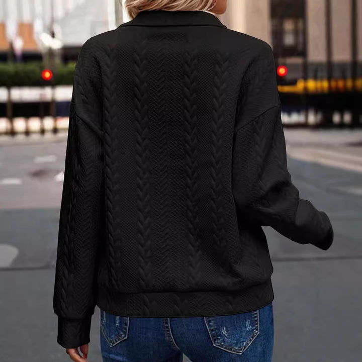 Ladies Premium sweater with zipper and twisted pattern Lune London