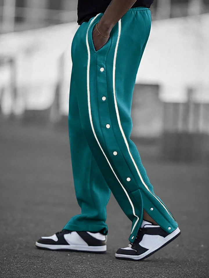 Sporty casual pants for men with side snap buttons Lune London