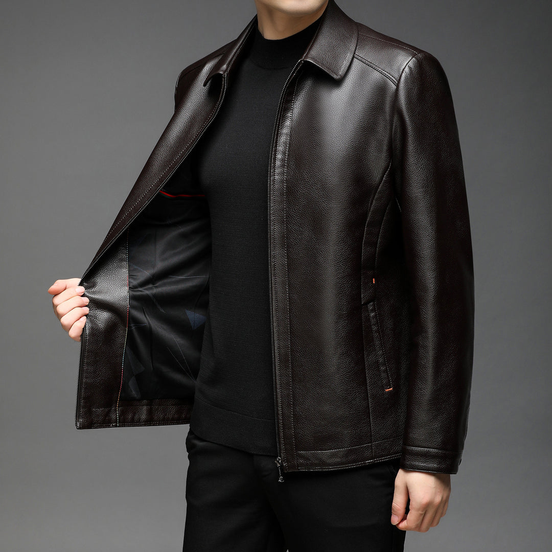 Elegant leather jacket for men with a modern cut Lune London
