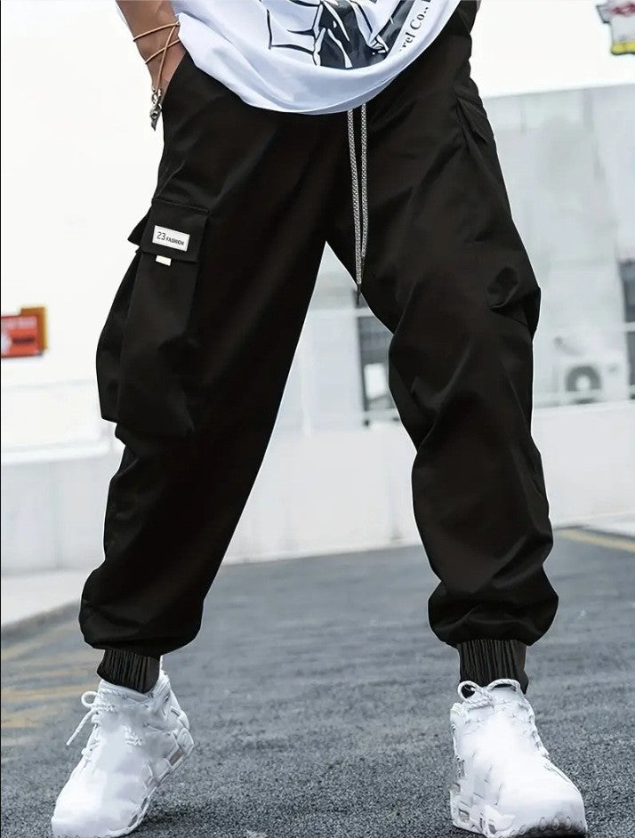 Women's Cargo Jogging Pants with Side Pockets and Elastic Cuffs Chic & Stil