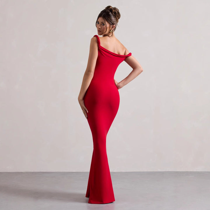 Ladies Elegant Maxi Dress with One Shoulder Lune London