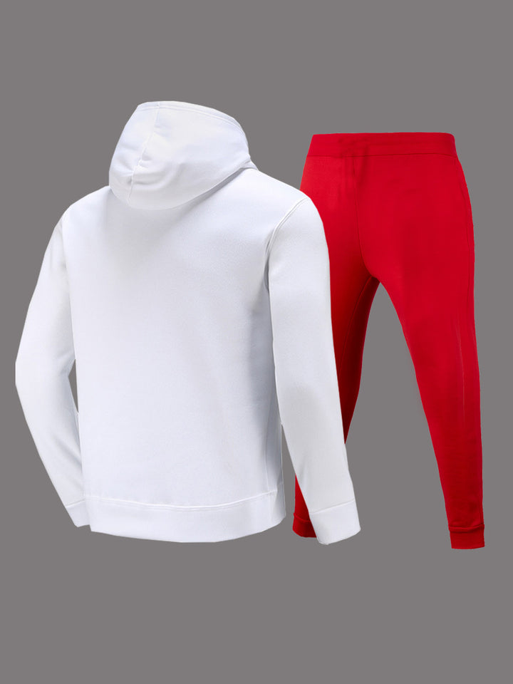 Ladies hoodie with creative print and jogger pants in urban chic style