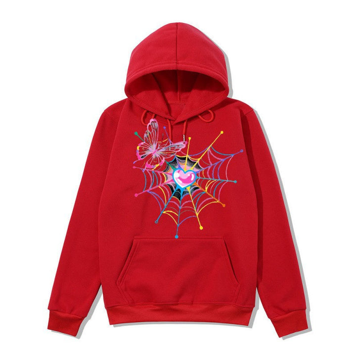 Women's hooded sweatshirt with artistic butterfly spiderweb motif Chic & Stil