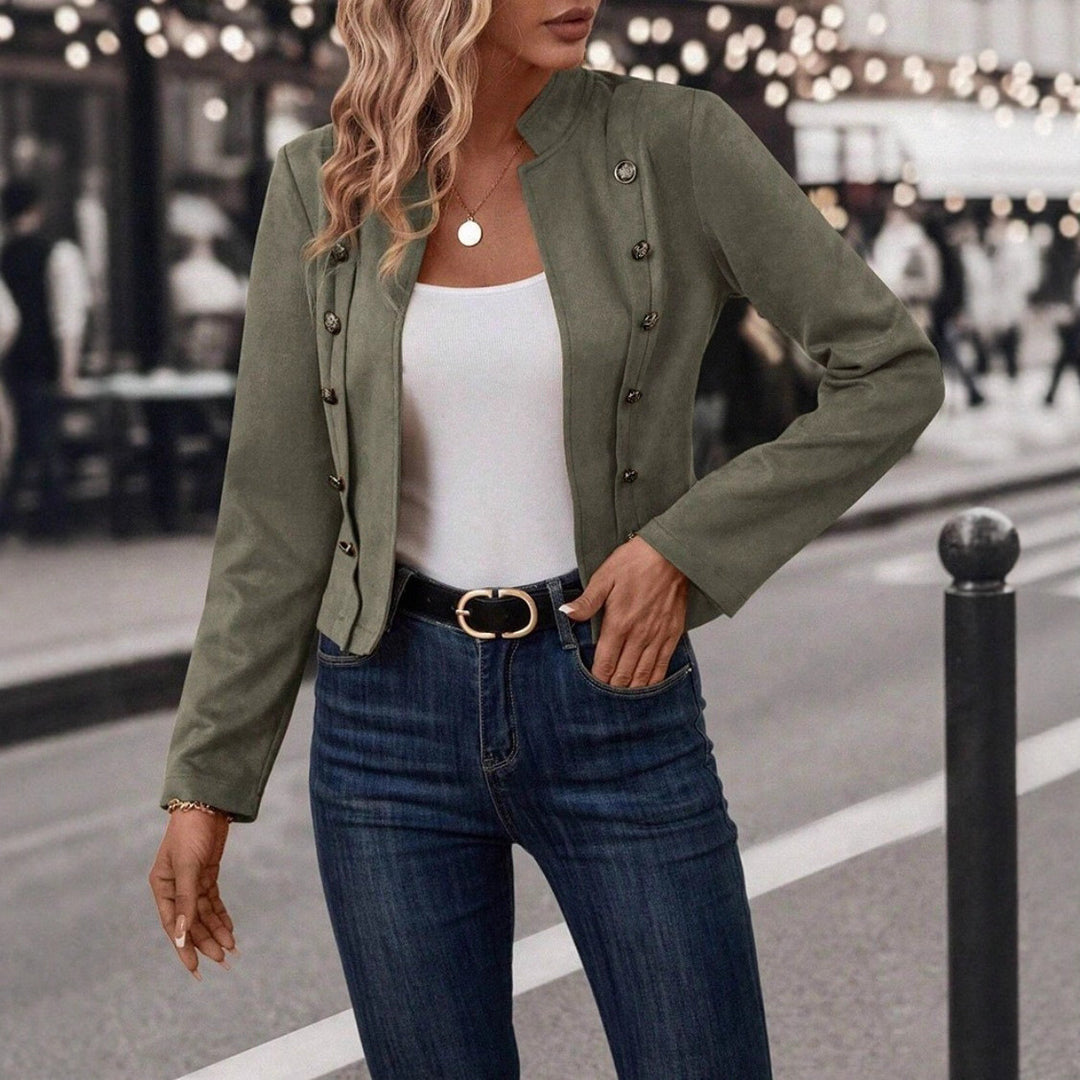 Trendy women's jacket with unique button details Lune London