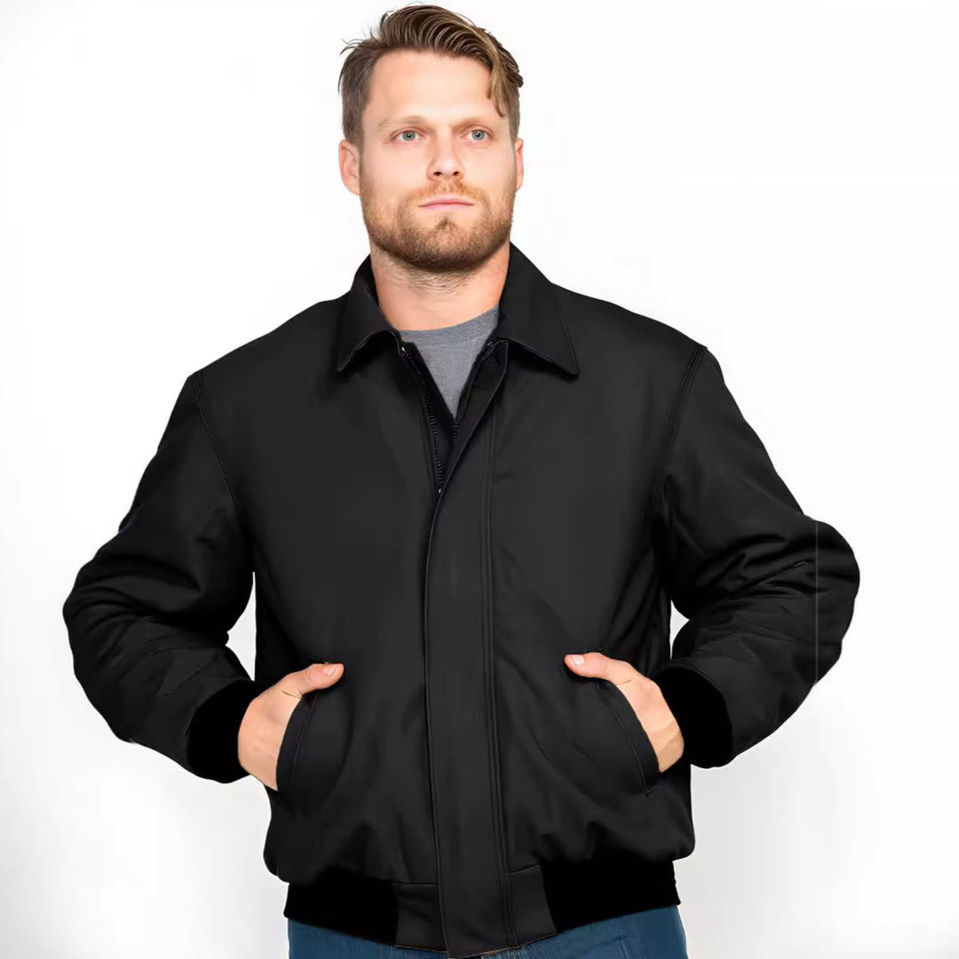 Casual transition jacket for men with practical stand-up collar Lune London