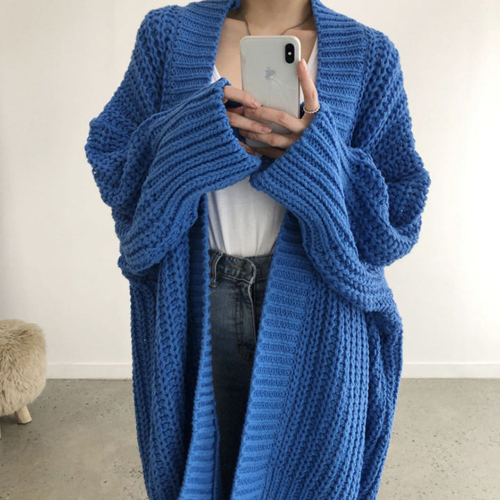 Oversized casual knit cardigan for women with open front Lune London