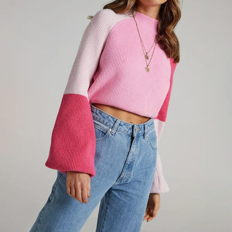 Women's sweater with unique textured knit and voluminous sleeves Lune London