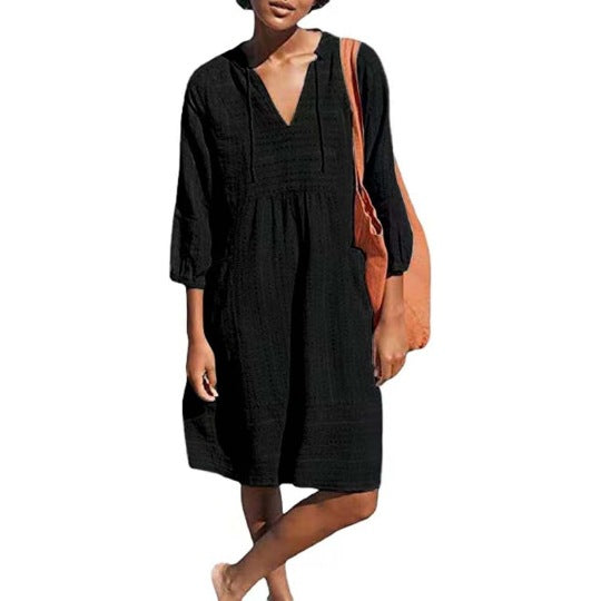 Casual summer dress for women with hood and pockets Lune London