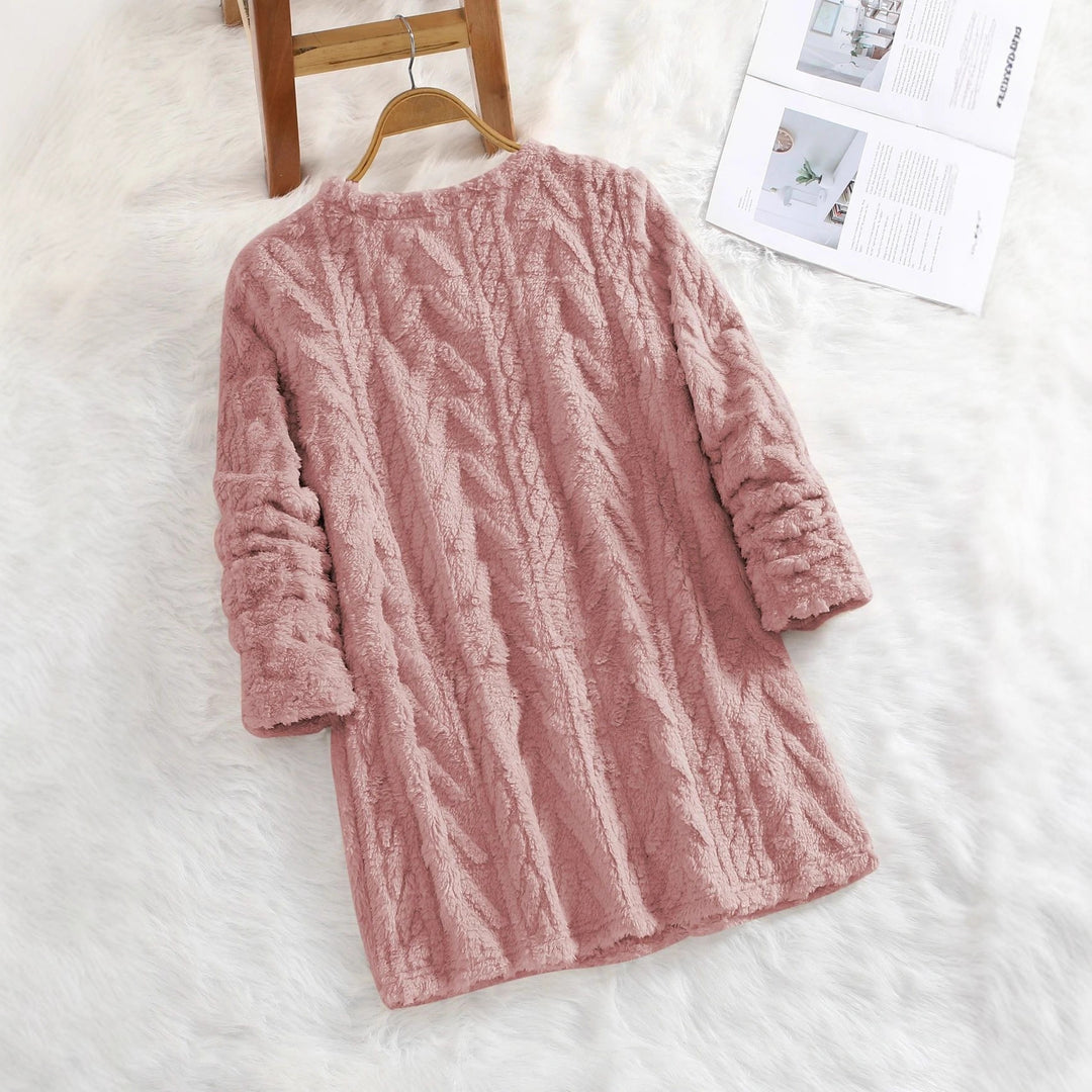 Soft sweatshirt dress for women with heart-shaped fabric pattern Lune London