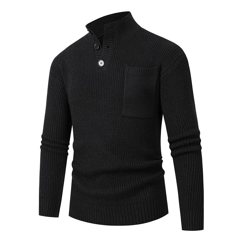 High-quality cotton men's sweater with Modal pattern and chest pocket Lune London