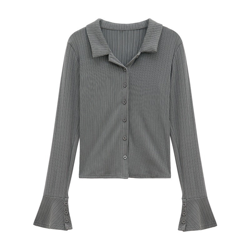 Women's long-sleeve shirt with fashionable flounce sleeves Chic & Stil