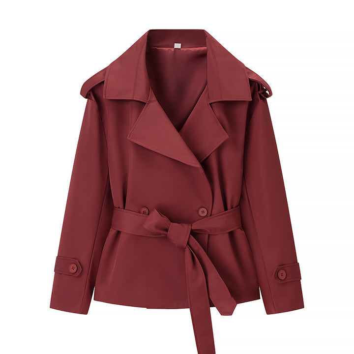 Manteau trench élégant pour femme avec ceinture et grands revers Chic & Stil