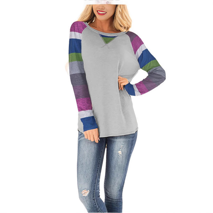 Women’s top with colorful striped and graphic design Lune London