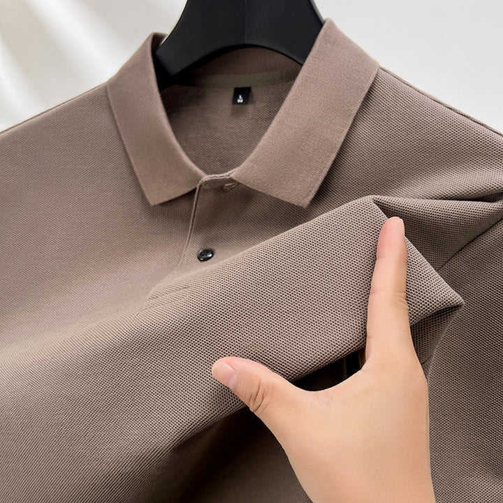 Long sleeve polo shirt for men in breathable functional material Lune London