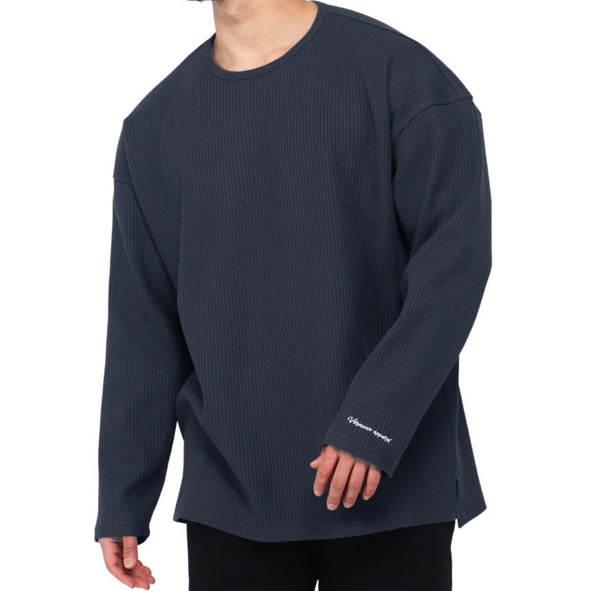 Casual long sleeve t-shirt for men with a fine rib design Lune London