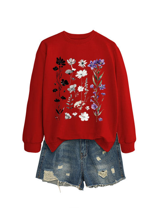 Sweat-shirt femme avec design graphique floral et doublure intérieure douce Chic & Stil
