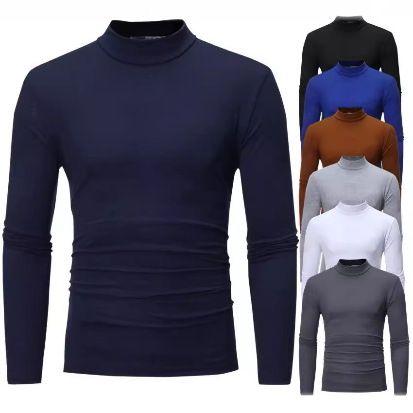 Elegant t-shirt for men with a soft jersey roll neck Lune London