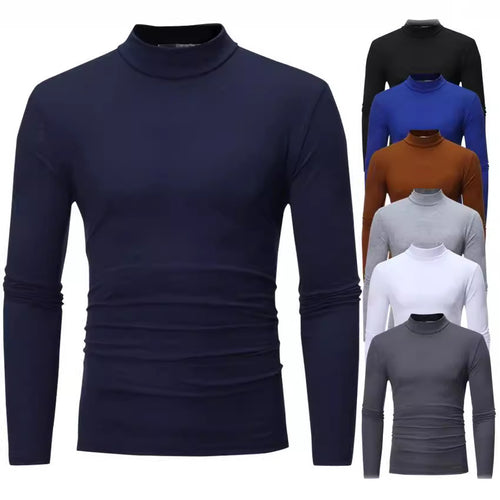 Elegant t-shirt for men with a soft jersey roll neck Lune London