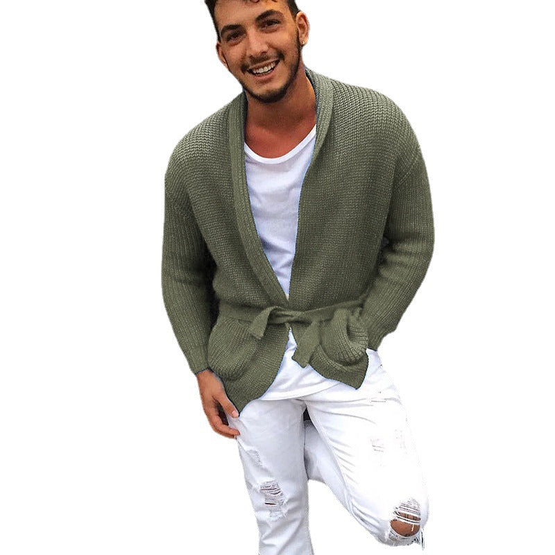 Men's knit jacket with a stylish belt and a relaxed fit Lune London
