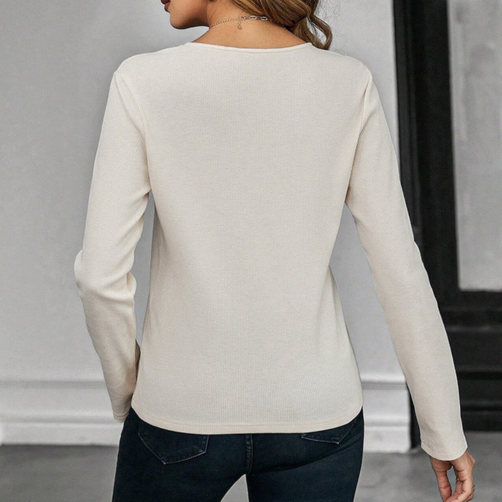 Body à manches longues pour femmes avec découpe en forme de clé et côtes élégantes Chic & Stil