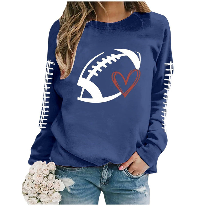 Sweatshirt femme avec motif de football sportif et coupe décontractée Chic & Stil