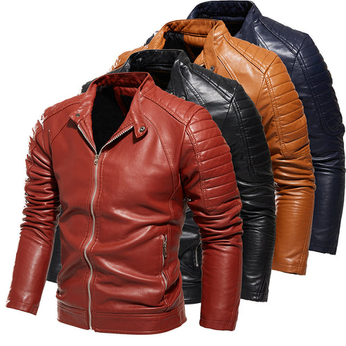 Faux leather jacket for men with textured inserts Lune London