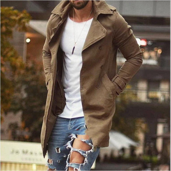 Casual trench coat for men with double-breasted buttons and elegant flap Lune London