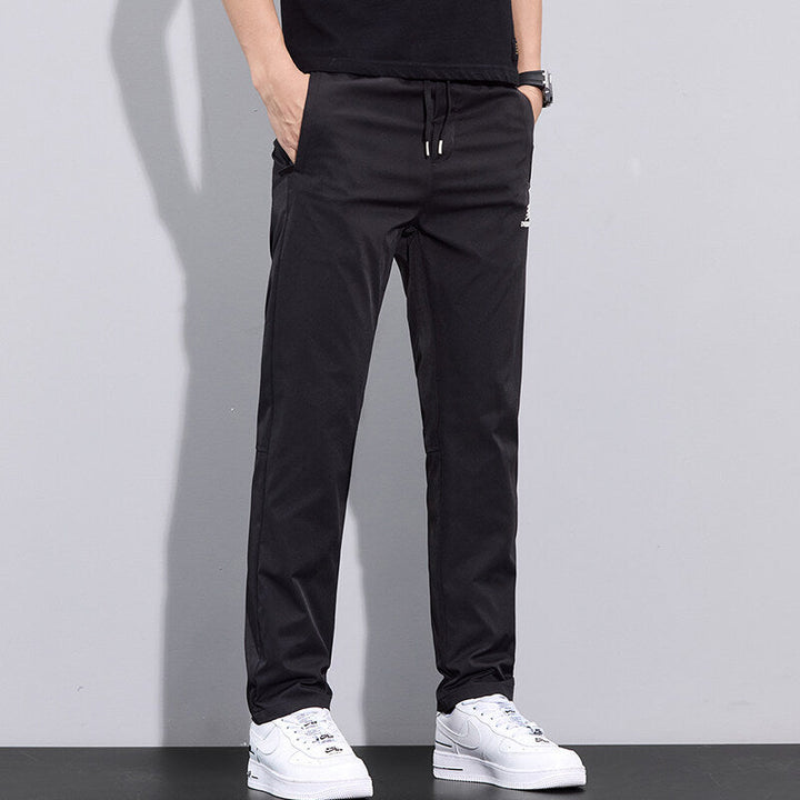 Men's Sporty Leisure Pants with Adjustable Drawstring and Side Zipped Pockets Lune London