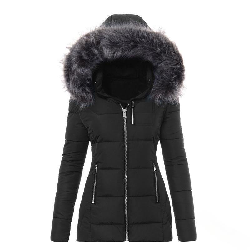 Women’S Winter Jacket with Removable Faux Fur Collar Lune London