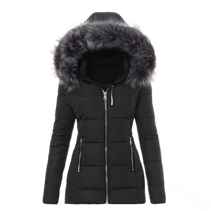 Women’S Winter Jacket with Removable Faux Fur Collar Lune London