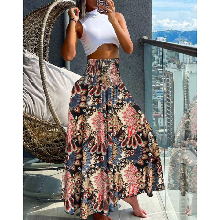 Lune London High Waist Bohemian Maxi Skirt for Women