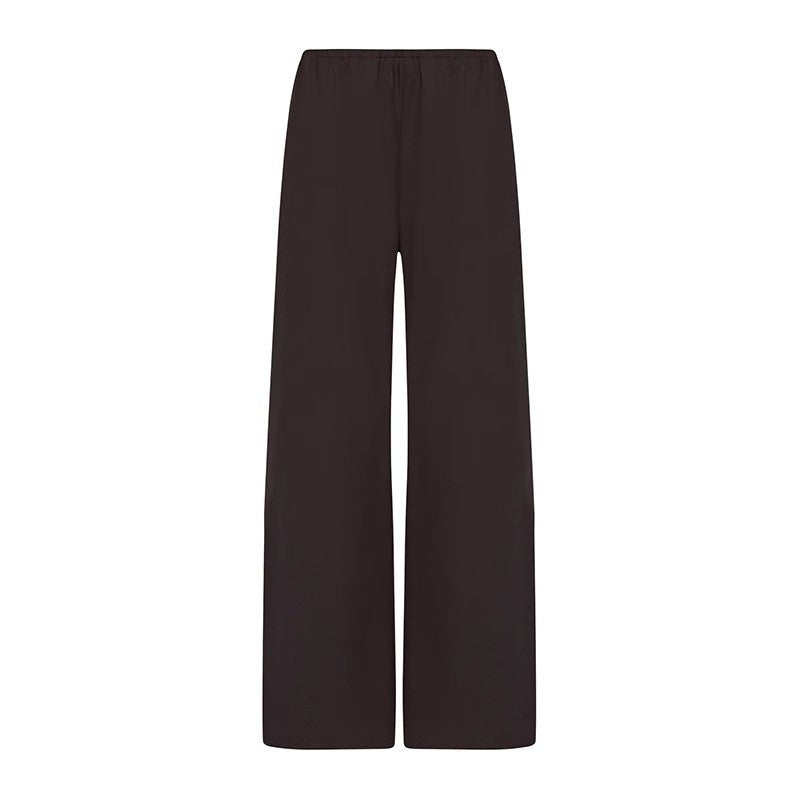 Wide high-waisted ladies' trousers in fluid material Lune London