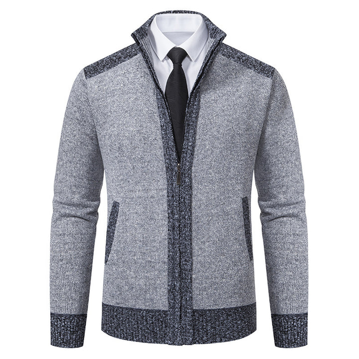 Elegant knit jacket for men with modern zipper and high collar Lune London
