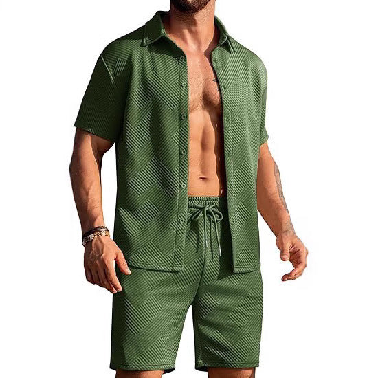 Modern shorts for men and top set with textured design Lune London