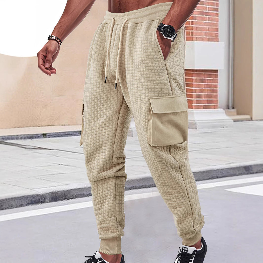 Modular cargo pants for men with elastic waist and practical side pockets Lune London