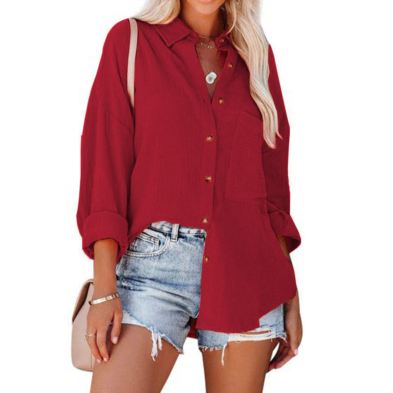 Casual shirt for women with button placket and chest pocket Lune London