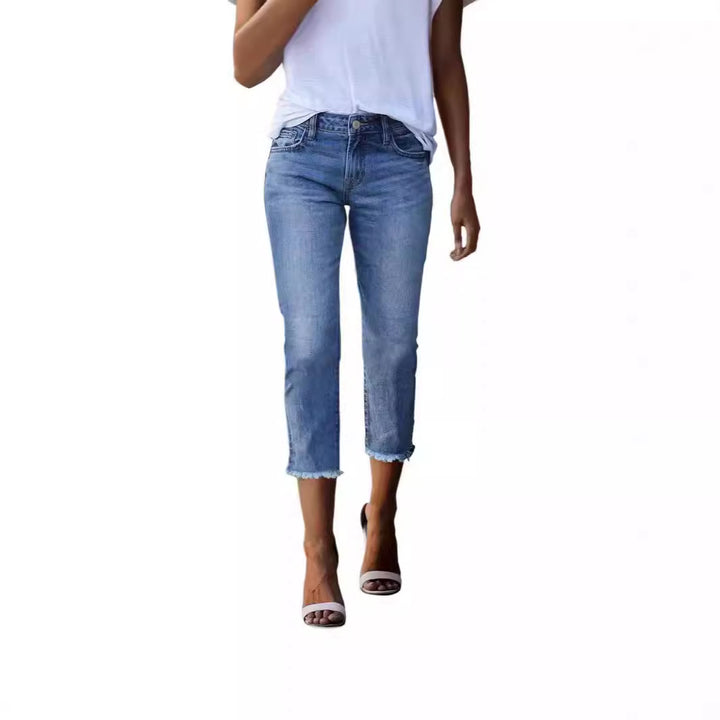Ladies timeless jeans in modern cut with cropped leg Lune London