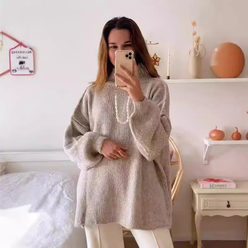 Pull en tricot surdimensionné pour femmes avec des manches volumineuses et un matériau doux Chic & Stil