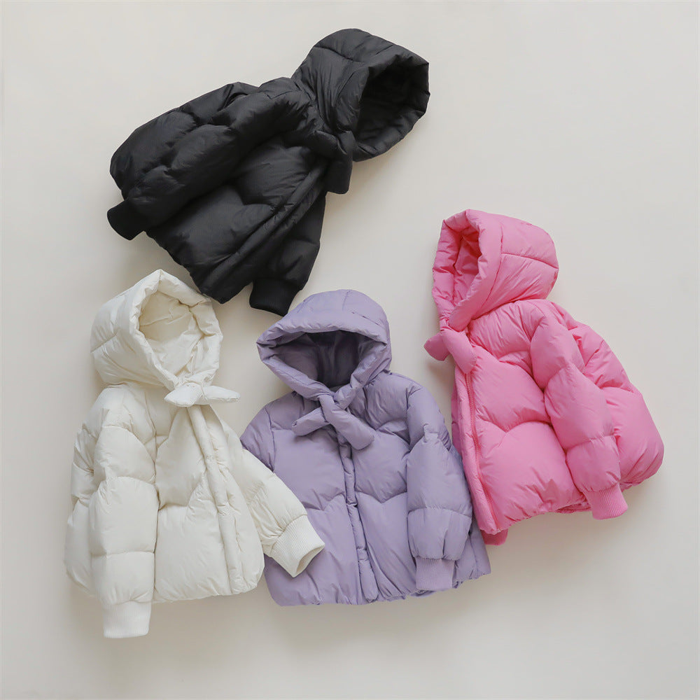 Ladies oversized quilted jacket with hood and high collar Lune London