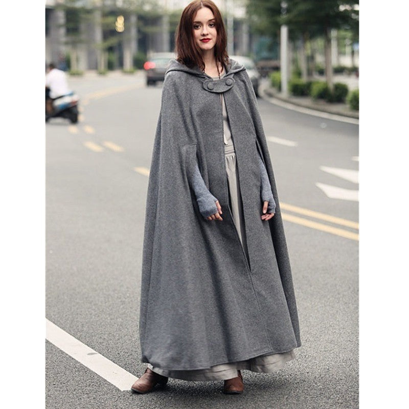 Ladies elegant hooded cape Lune London